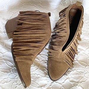 Suede Fringe Booties